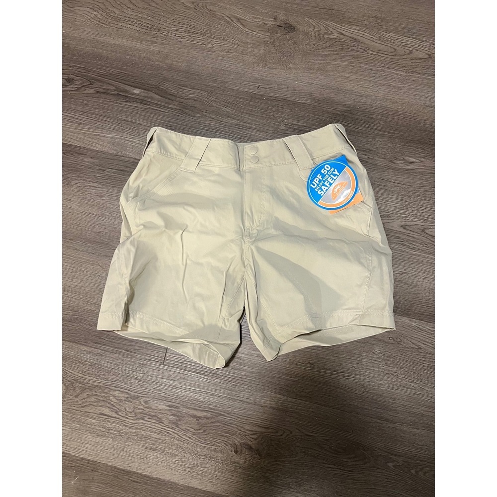 Columbia PFG Coral Point III Shorts Womens 8 Tan UPF 50 Hiking Fishing 5 Inseam